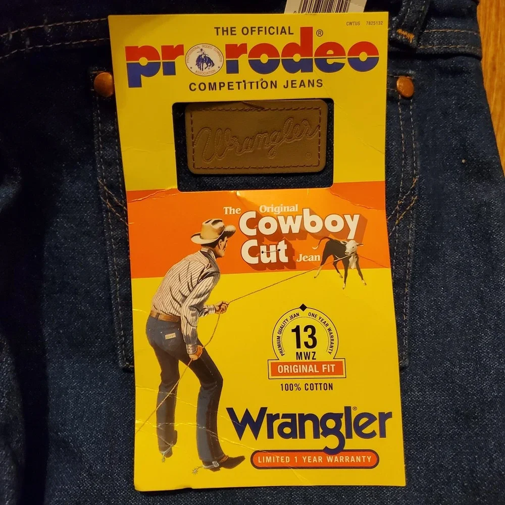 Wrangler Cowboy Cut Jeans Men 34x32 Dark Denim Original Fit‎ Competition Rodeo - Picture 6 of 10